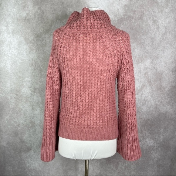 Maeve By Anthropologie Dionne Bell Sleeved Mock Neck Sweater In Rose Size XS - Picture 7 of 11